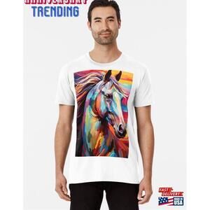 Colorful Horse Abstract Premium Tshirt Unisex